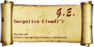 Gergelics Elemér névjegykártya