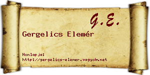 Gergelics Elemér névjegykártya