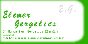 elemer gergelics business card